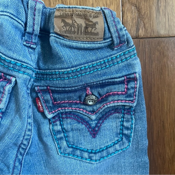 Levi's® Little Kids Bootcut Jeans with Pink Pocket Stitching - Size 5 - Picture 6 of 6